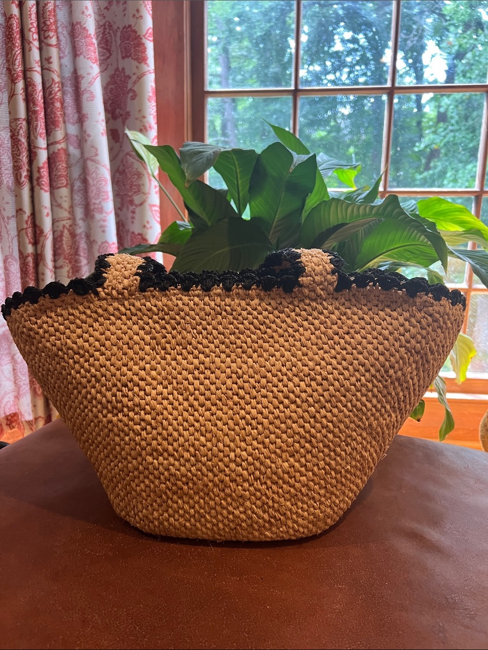 Kate Spade x Target Raffia Bow Tote Bag in Natural with Black Trim - Picture 8 of 12